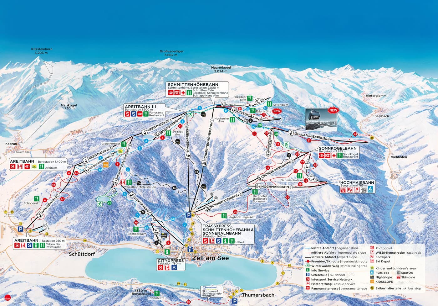 Zell am See - Schmittenhöhe Trail Map